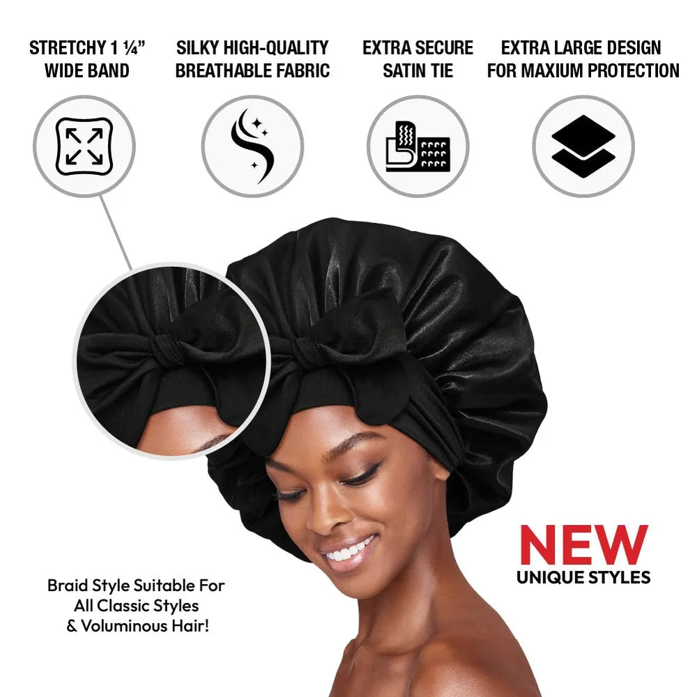 Red by Kiss Satin Tie Bonnet XL - Beauty Exchange Beauty Supply