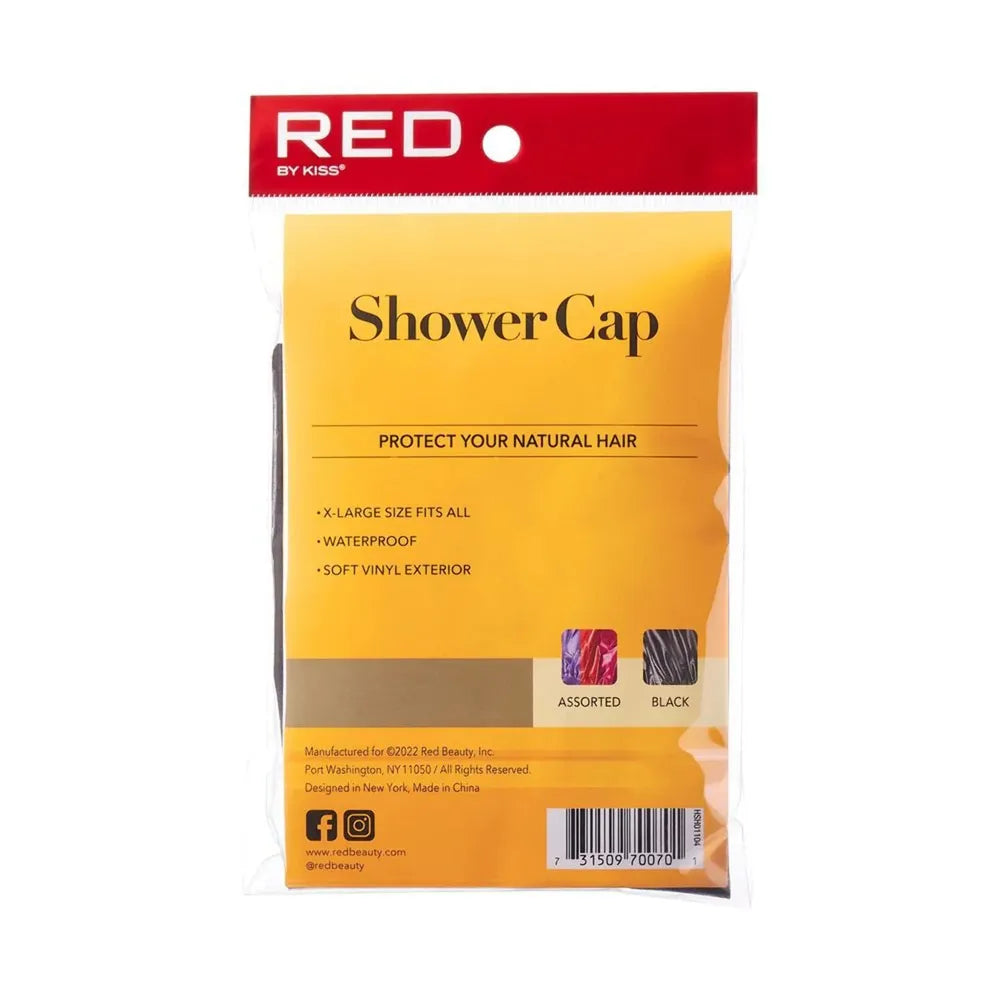 Red by Kiss Shower Cap | Assorted Colors | Protects Hair from Water & Humidity | Ideal for Curly, Braided & Styled Hair - Beauty Exchange Beauty Supply
