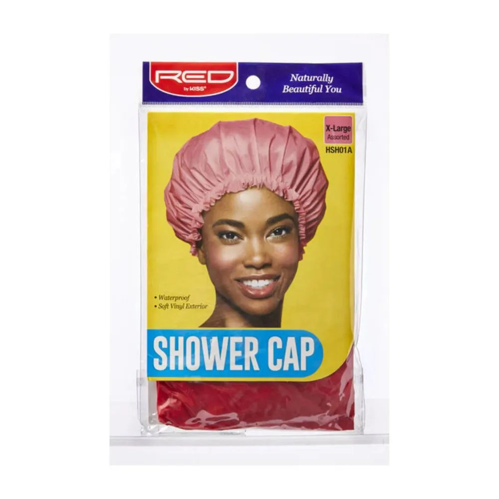 Red by Kiss Shower Cap | Assorted Colors | Protects Hair from Water & Humidity | Ideal for Curly, Braided & Styled Hair - Beauty Exchange Beauty Supply