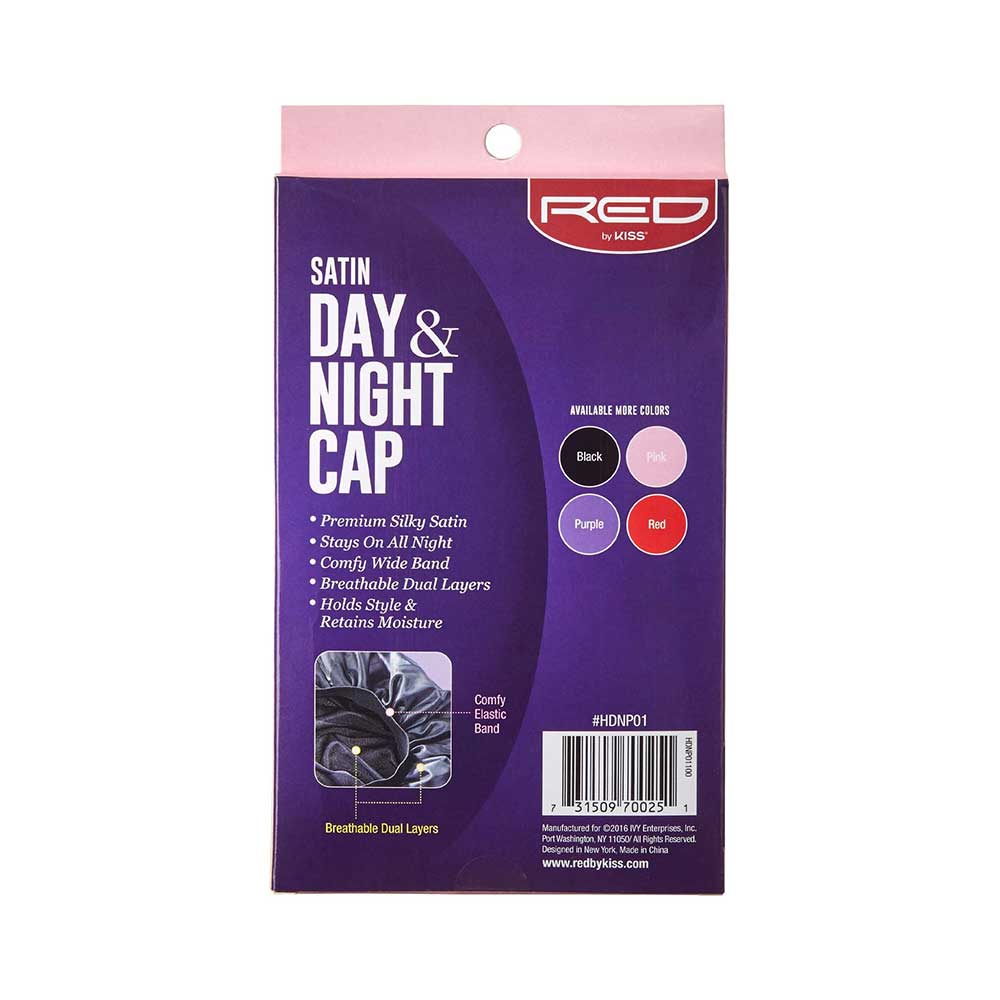 Red by Kiss Silky Satin Day & Night Cap – Super Jumbo | All - Day Moisture Lock for Braids, Locs & Big Hair | Black, Assorted, Leopard, Zebra | One Size - Beauty Exchange Beauty Supply