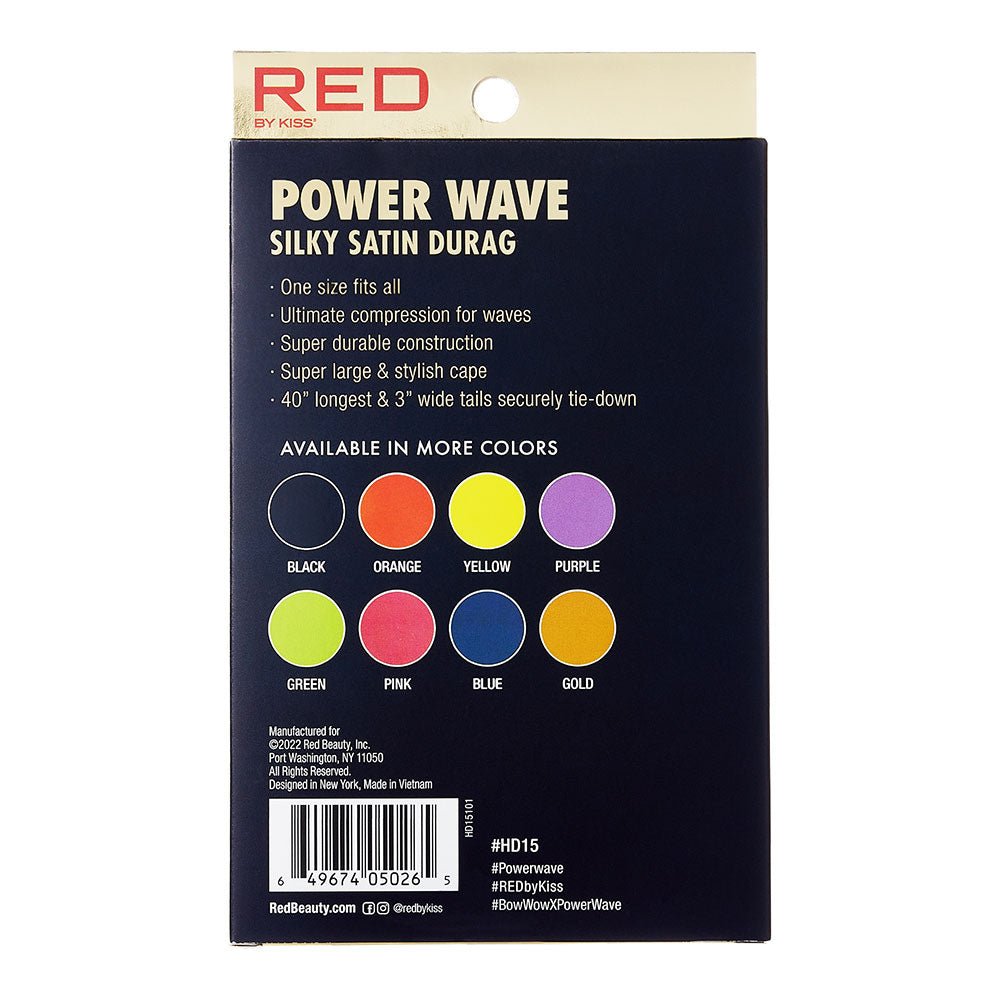 Red by Kiss Silky Satin Durag Power Wave โ Wave Training & Moisture Retention | HD11โHD18 - Beauty Exchange Beauty Supply