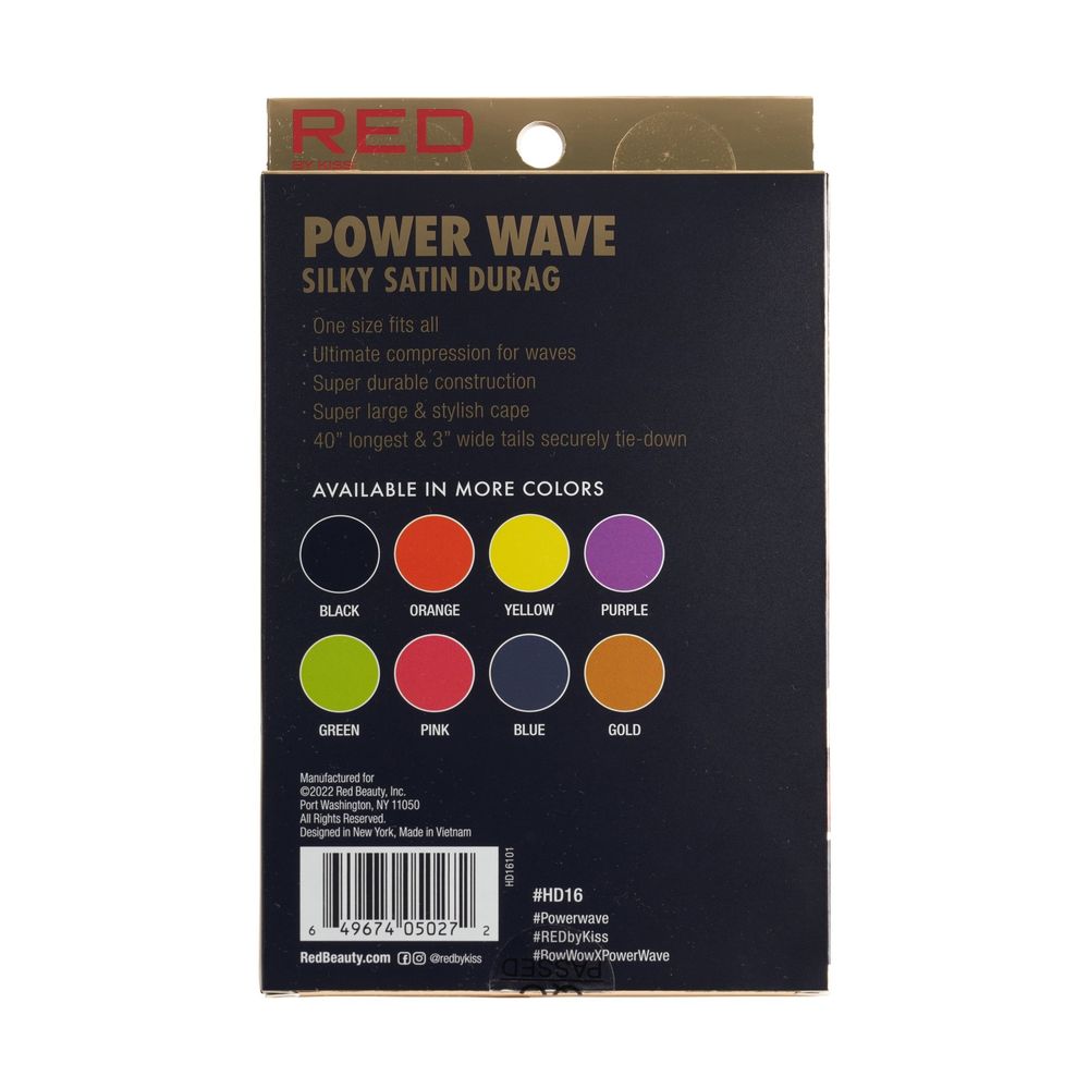 Red by Kiss Silky Satin Durag Power Wave โ Wave Training & Moisture Retention | HD11โHD18 - Beauty Exchange Beauty Supply