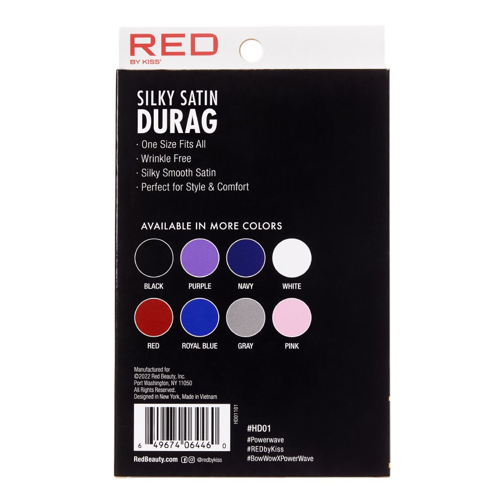 Red by Kiss Silky Satin Durag – Upgraded Extra Long Tails for Superior Compression & Style | HD01–HD08 - Beauty Exchange Beauty Supply