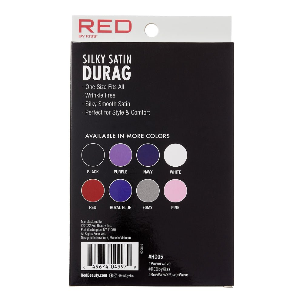 Red by Kiss Silky Satin Durag – Upgraded Extra Long Tails for Superior Compression & Style | HD01–HD08 - Beauty Exchange Beauty Supply