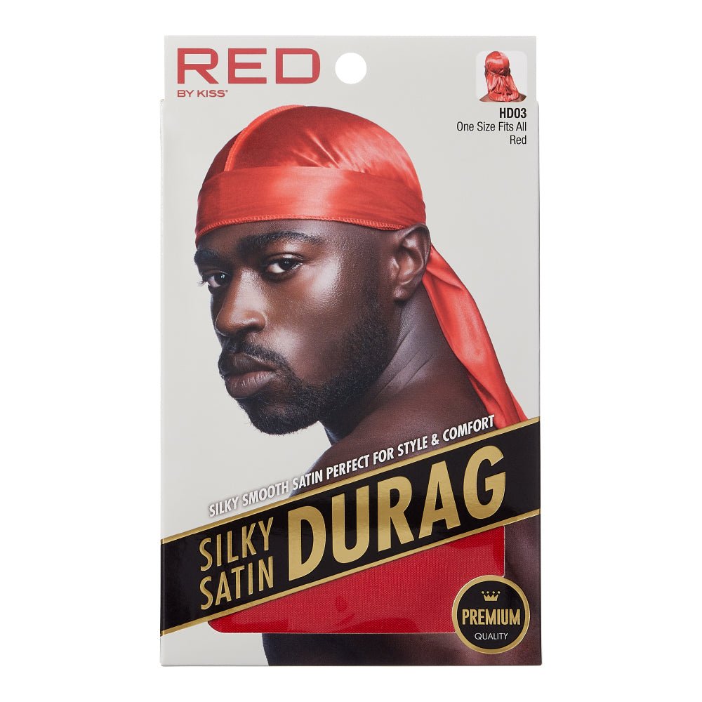 Red by Kiss Silky Satin Durag – Upgraded Extra Long Tails for Superior Compression & Style | HD01–HD08 - Beauty Exchange Beauty Supply