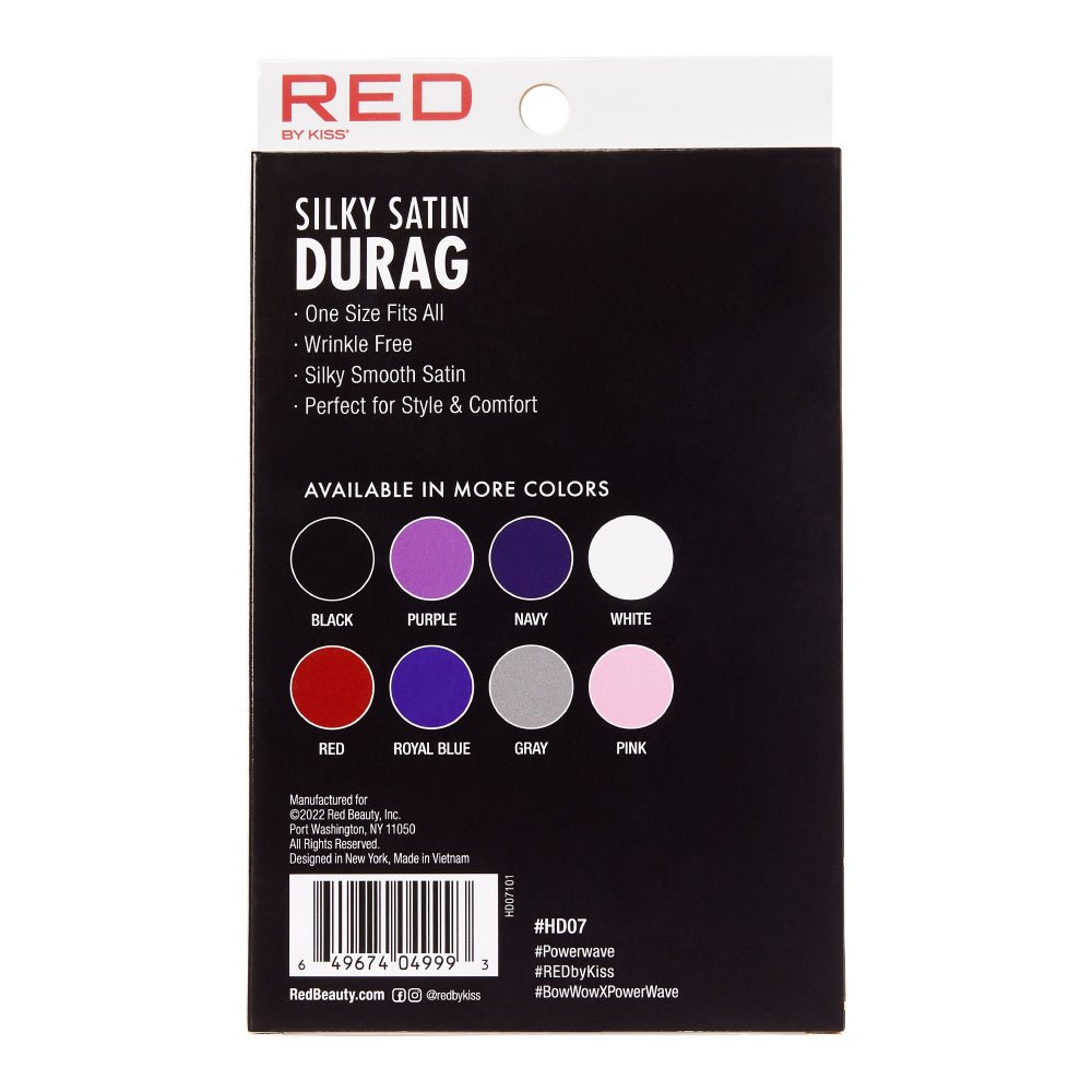 Red by Kiss Silky Satin Durag – Upgraded Extra Long Tails for Superior Compression & Style | HD01–HD08 - Beauty Exchange Beauty Supply