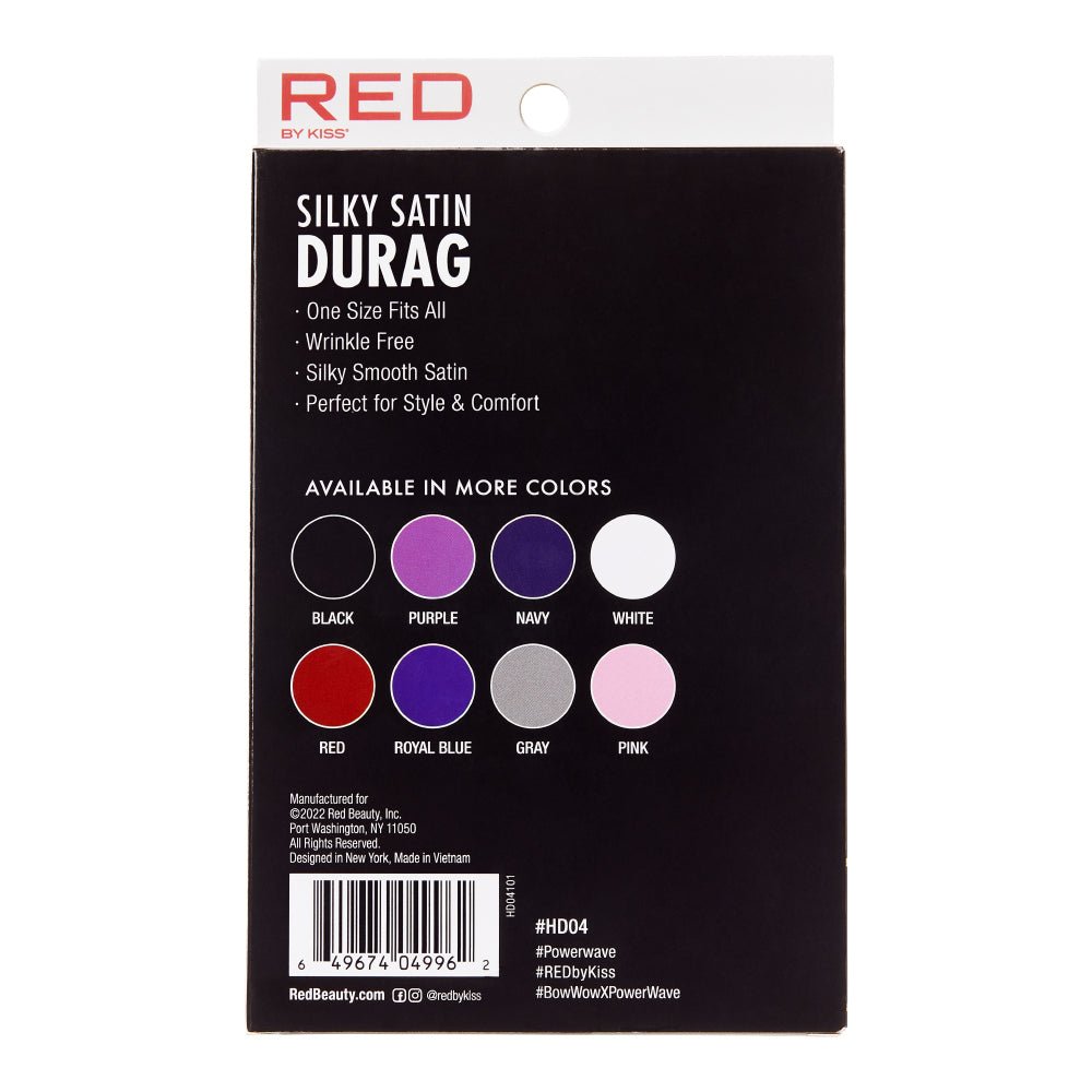 Red by Kiss Silky Satin Durag – Upgraded Extra Long Tails for Superior Compression & Style | HD01–HD08 - Beauty Exchange Beauty Supply