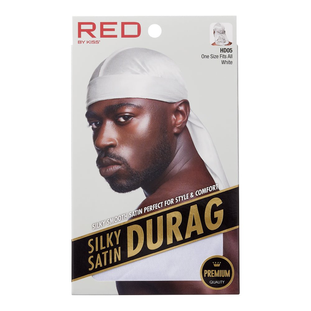 Red by Kiss Silky Satin Durag – Upgraded Extra Long Tails for Superior Compression & Style | HD01–HD08 - Beauty Exchange Beauty Supply