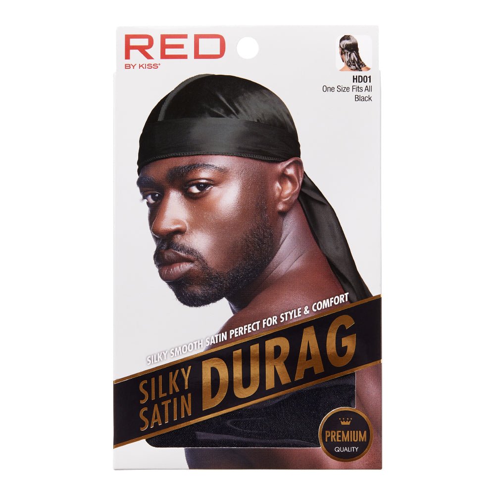 Red by Kiss Silky Satin Durag – Upgraded Extra Long Tails for Superior Compression & Style | HD01–HD08 - Beauty Exchange Beauty Supply