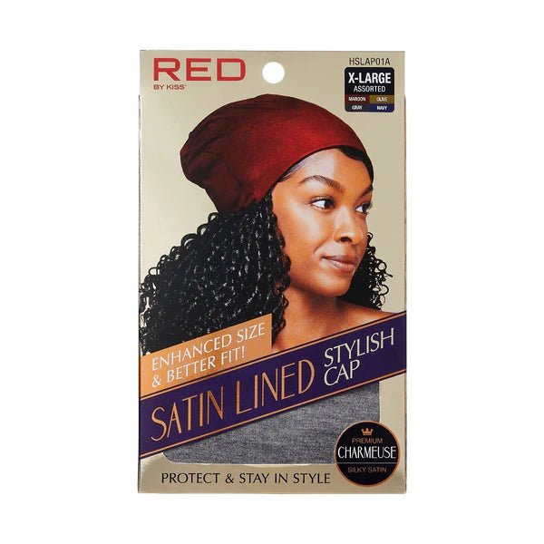 RED by Kiss Silky Satin Lined Hair Cap – Black & Assorted - Beauty Exchange Beauty Supply