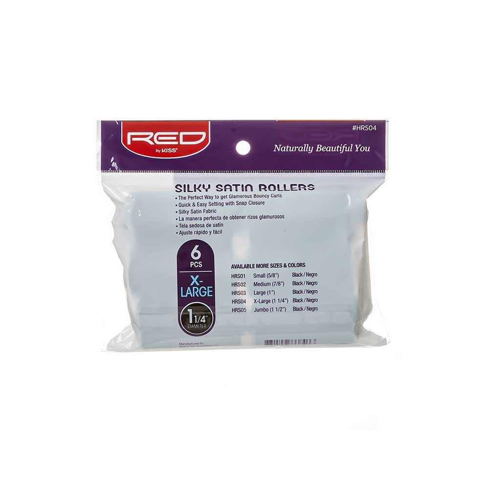 Red by Kiss Silky Satin Rollers | HRS01–HRS05 | Soft, Protective, Heat - Free Curling Rollers - Beauty Exchange Beauty Supply