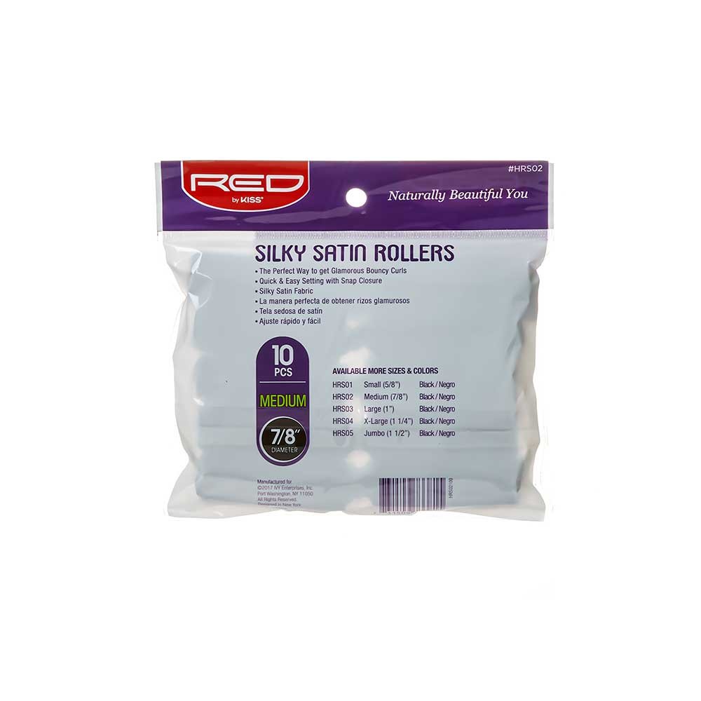 Red by Kiss Silky Satin Rollers | HRS01–HRS05 | Soft, Protective, Heat - Free Curling Rollers - Beauty Exchange Beauty Supply