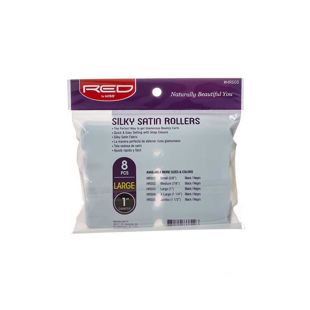 Red by Kiss Silky Satin Rollers | HRS01–HRS05 | Soft, Protective, Heat - Free Curling Rollers - Beauty Exchange Beauty Supply