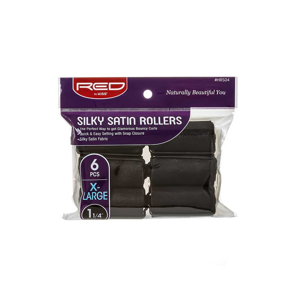 Red by Kiss Silky Satin Rollers | HRS01–HRS05 | Soft, Protective, Heat - Free Curling Rollers - Beauty Exchange Beauty Supply