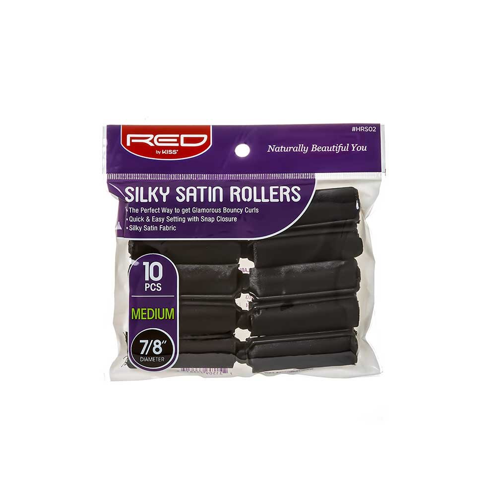 Red by Kiss Silky Satin Rollers | HRS01–HRS05 | Soft, Protective, Heat - Free Curling Rollers - Beauty Exchange Beauty Supply