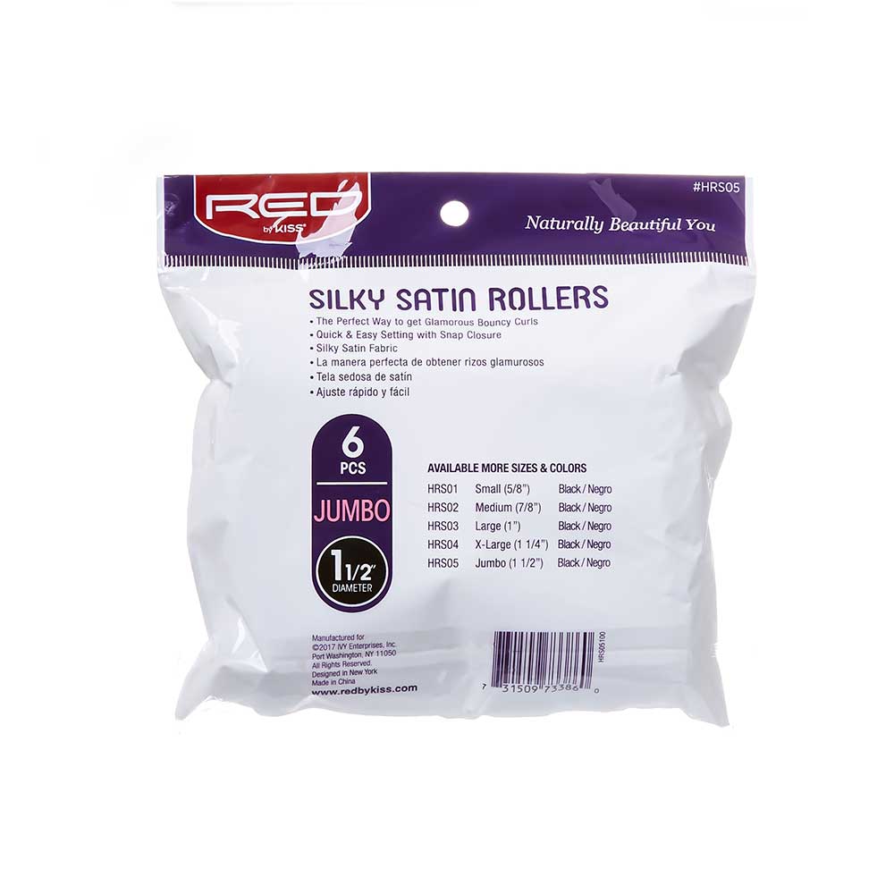 Red by Kiss Silky Satin Rollers | HRS01–HRS05 | Soft, Protective, Heat - Free Curling Rollers - Beauty Exchange Beauty Supply