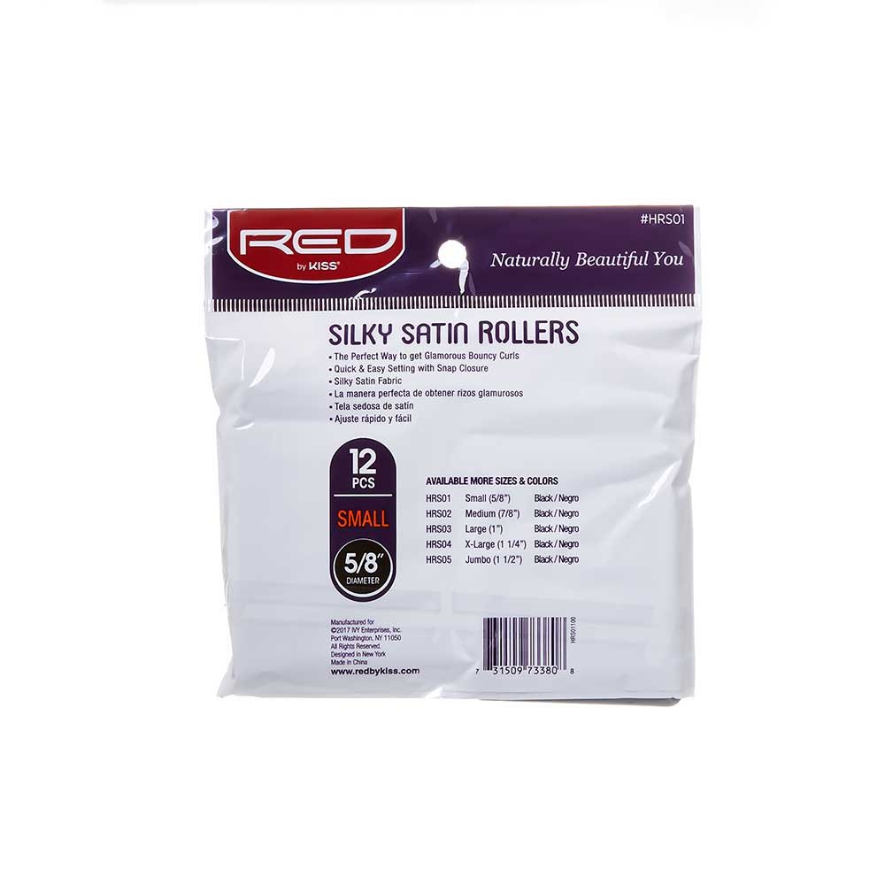 Red by Kiss Silky Satin Rollers | HRS01–HRS05 | Soft, Protective, Heat - Free Curling Rollers - Beauty Exchange Beauty Supply