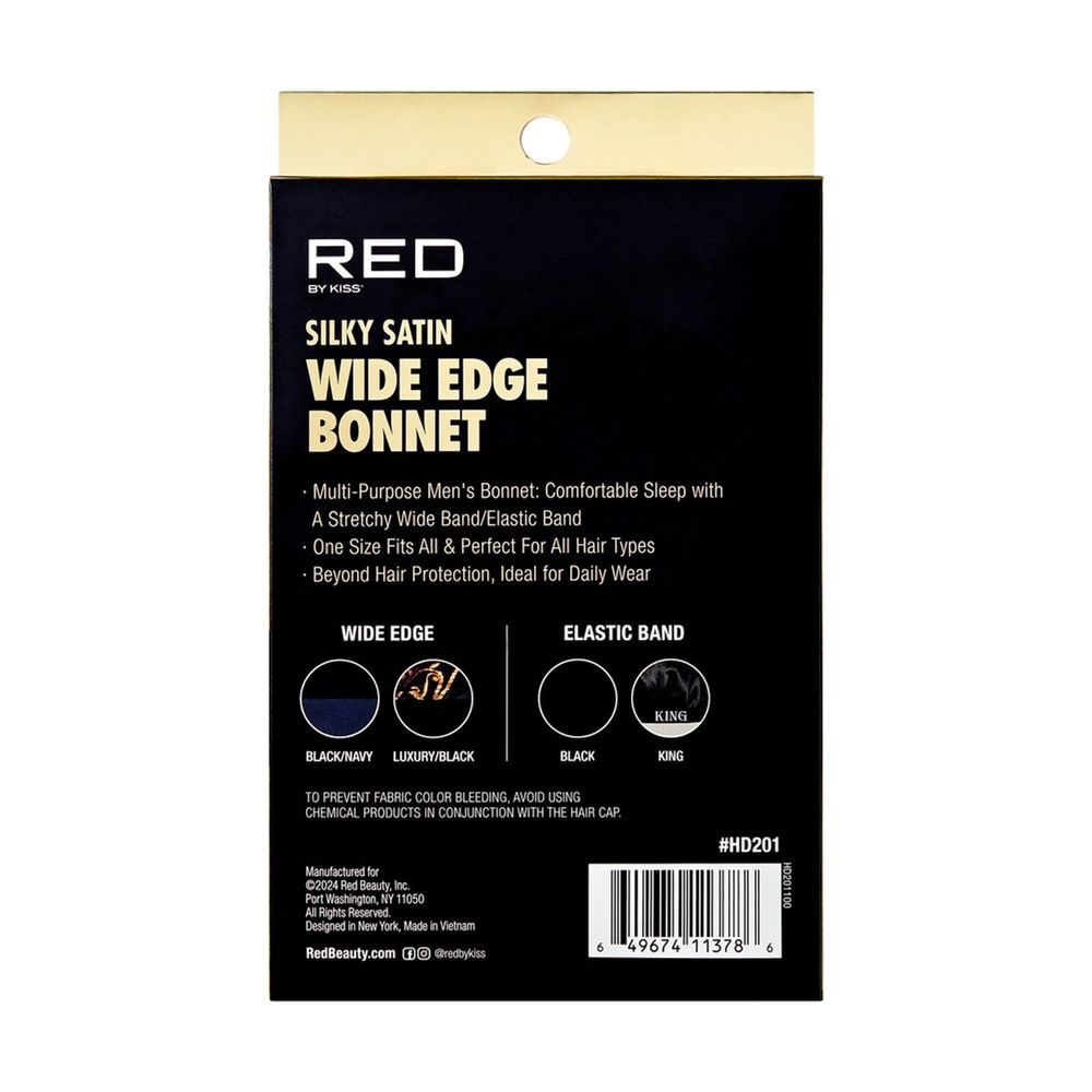 Red by Kiss Silky Satin Wide Edge Bonnet – Extra Coverage & Gentle on Edges | HD201–HD202 - Beauty Exchange Beauty Supply