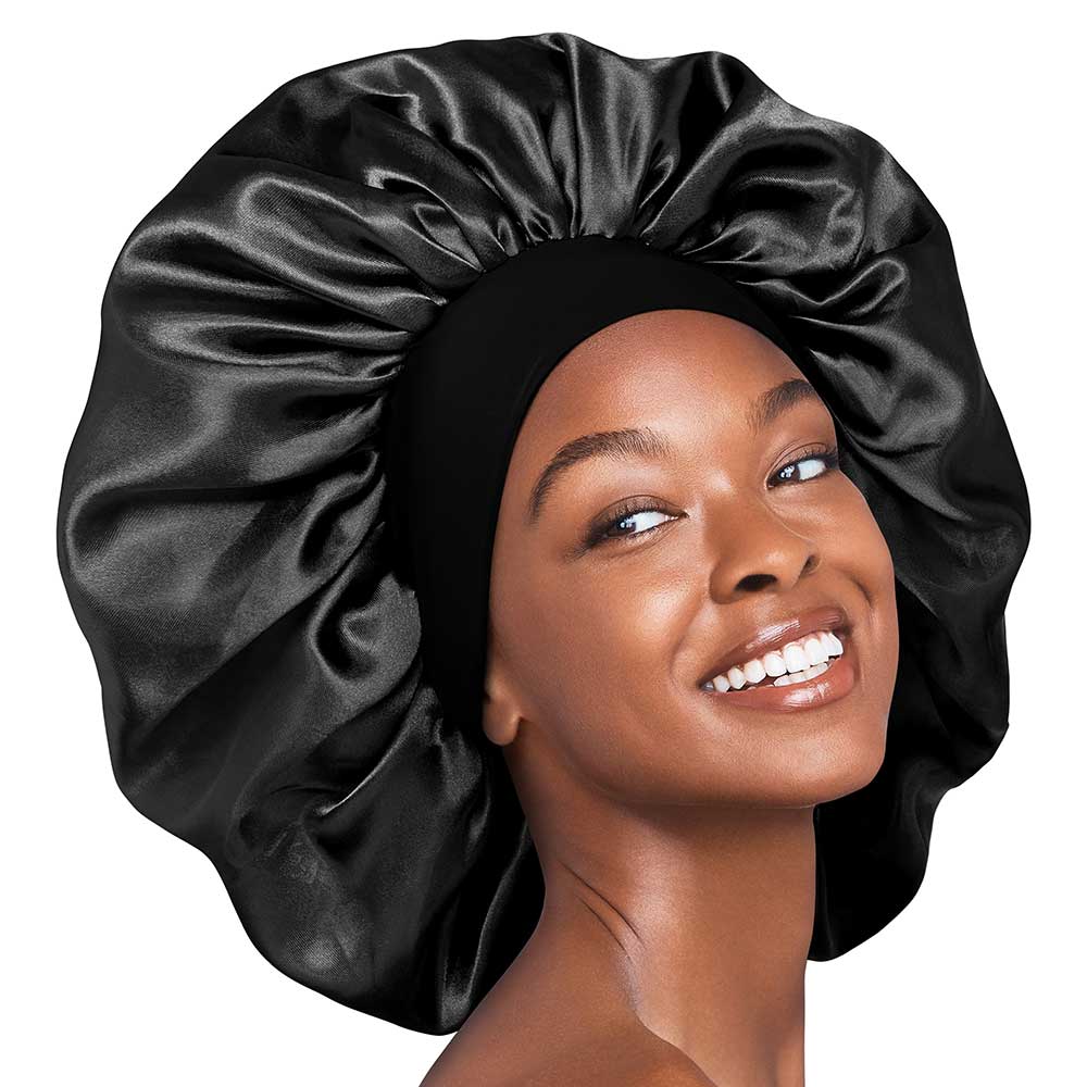 Red by Kiss Silky Satin Wide Edge Bonnet – Super Jumbo | Maximum Space & Edge Protection for Braids & Big Hair | Black, Assorted, Leopard, Zebra | One Size - Beauty Exchange Beauty Supply