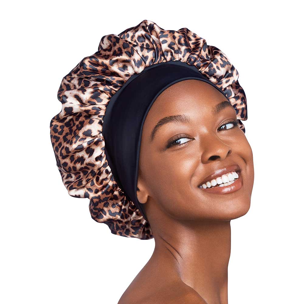 Red by Kiss Silky Satin Wide Edge Bonnet – X - Large | Ultra - Smooth Protection for Natural Hair & Braids | Assorted, Leopard, Zebra | One Size - Beauty Exchange Beauty Supply