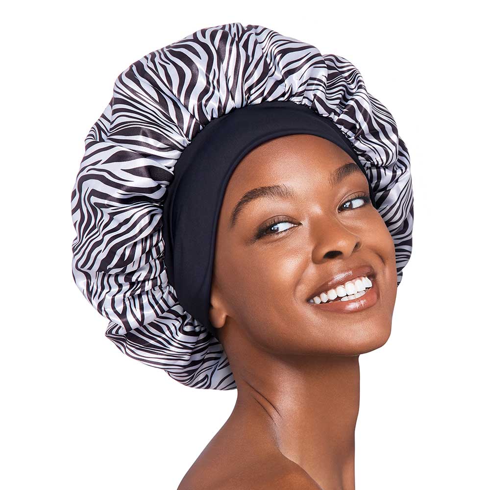 Red by Kiss Silky Satin Wide Edge Bonnet – X - Large | Ultra - Smooth Protection for Natural Hair & Braids | Assorted, Leopard, Zebra | One Size - Beauty Exchange Beauty Supply