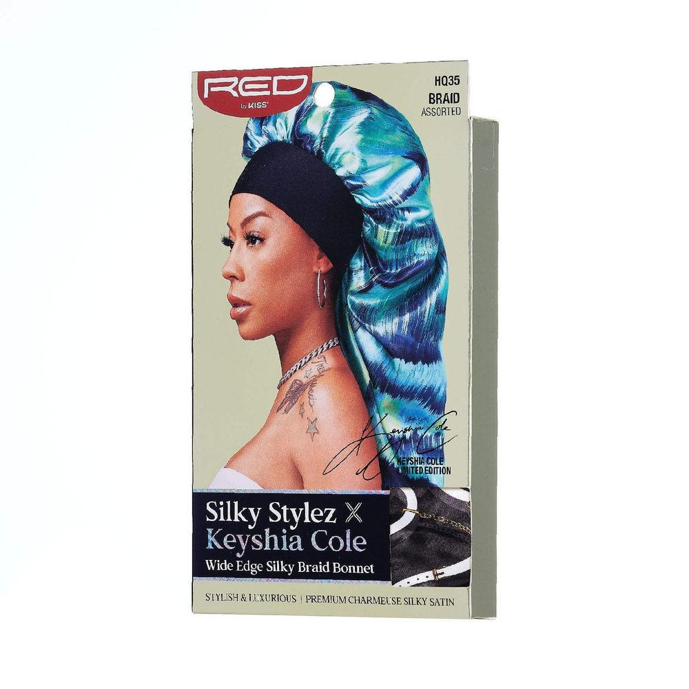 Red by Kiss Silky Stylez Wide Edge Silky Bonnet – Stylish Prints, Edge - Friendly, All - Night Hold - Beauty Exchange Beauty Supply