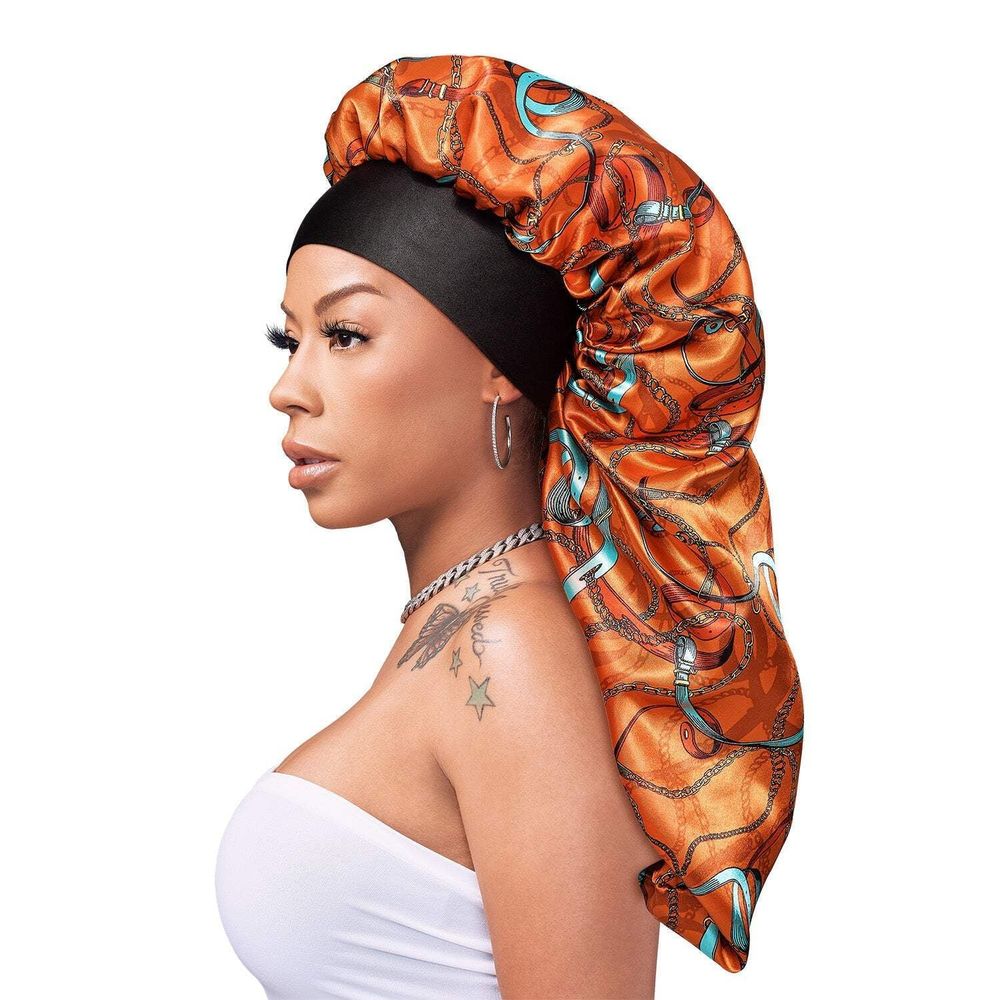 Red by Kiss Silky Stylez Wide Edge Silky Bonnet – Stylish Prints, Edge - Friendly, All - Night Hold - Beauty Exchange Beauty Supply