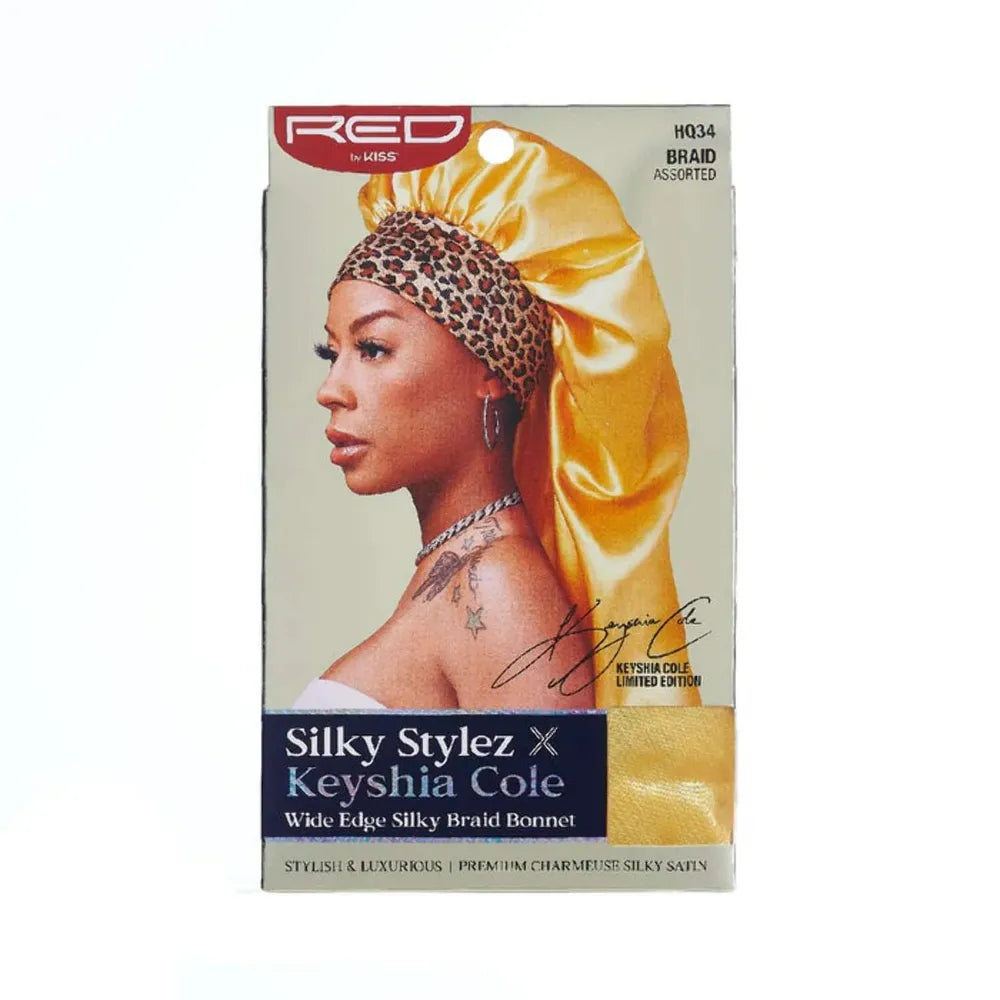 Red by Kiss Silky Stylez Wide Edge Silky Bonnet – Stylish Prints, Edge - Friendly, All - Night Hold - Beauty Exchange Beauty Supply