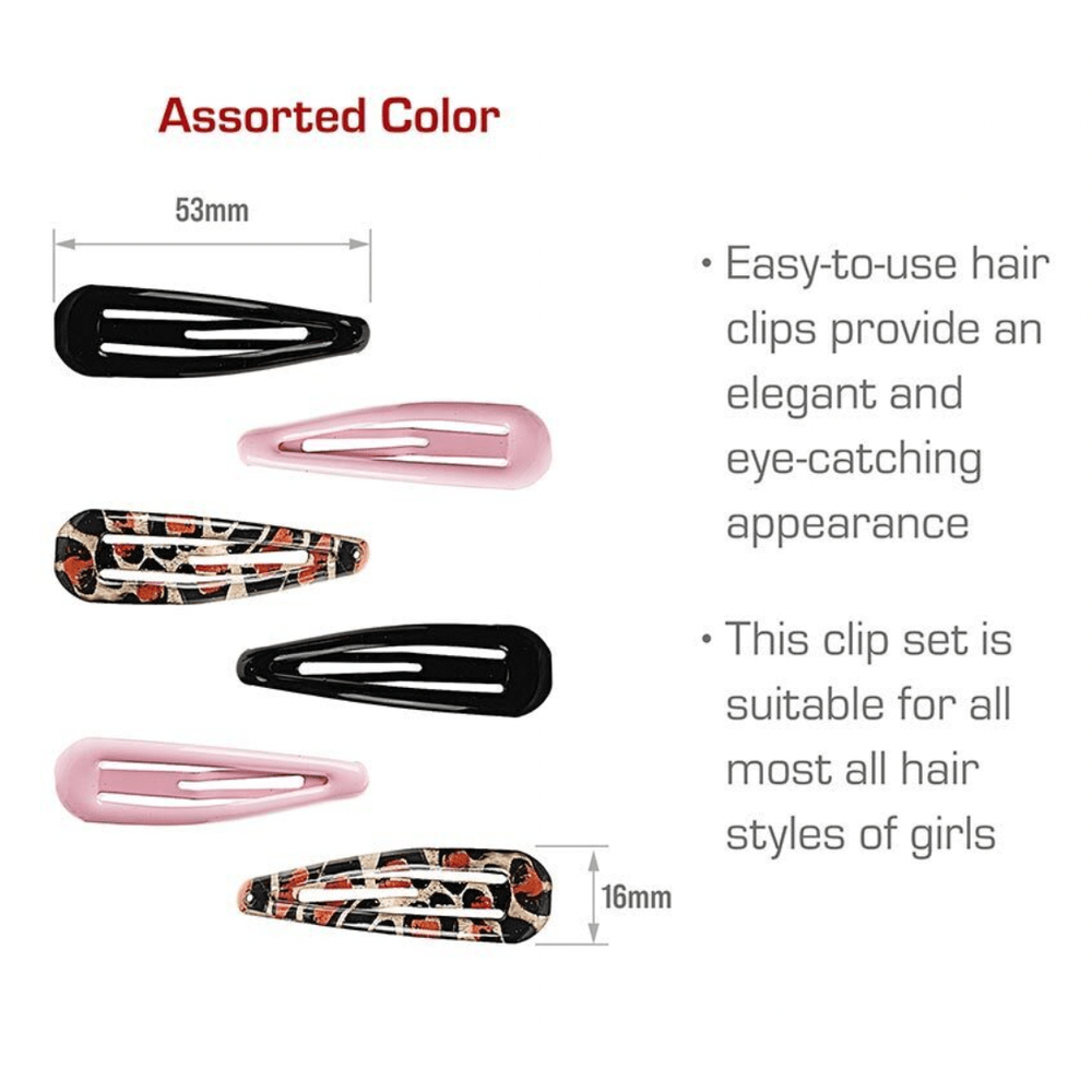 Red by Kiss Snap Clips – Strong Hold, No - Slip Grip, Stylish for All Hair Types | 6 pcs | PN18 - Beauty Exchange Beauty Supply