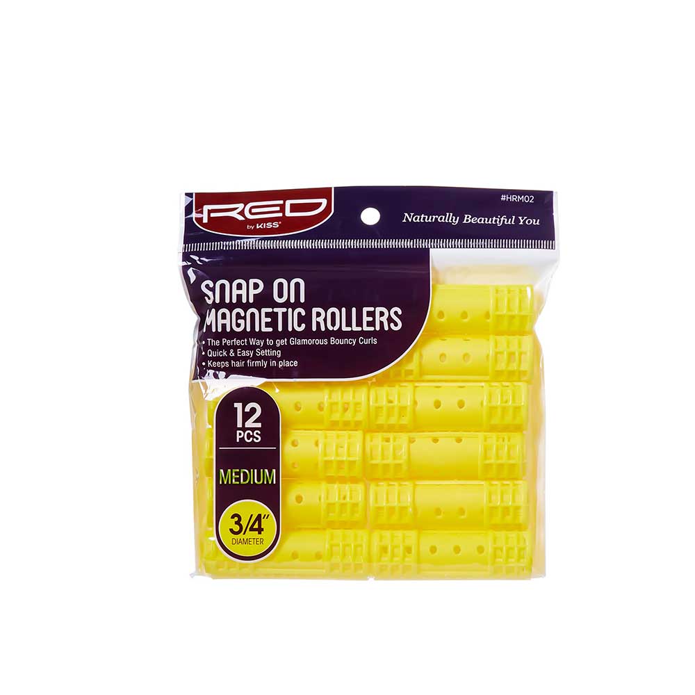 Red by Kiss Snap - On Magnetic Rollers | HRM01–HRM06 | Smooth, Long - Lasting Curls with Snap - On Clips - Beauty Exchange Beauty Supply