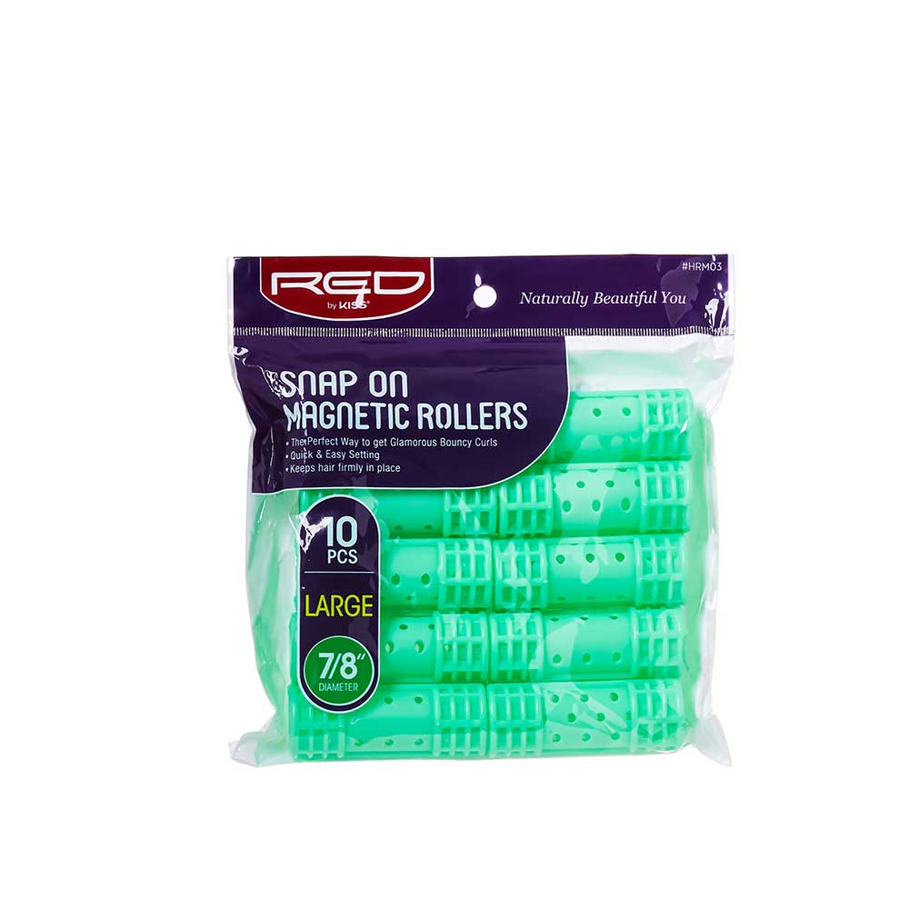 Red by Kiss Snap - On Magnetic Rollers | HRM01–HRM06 | Smooth, Long - Lasting Curls with Snap - On Clips - Beauty Exchange Beauty Supply