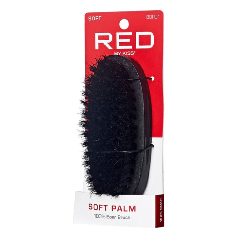 Red by Kiss Soft Palm Boar Brush BOR01 – Gentle Bristles for Smoothing & Edge Control (Soft, Palm - Sized) - Beauty Exchange Beauty Supply