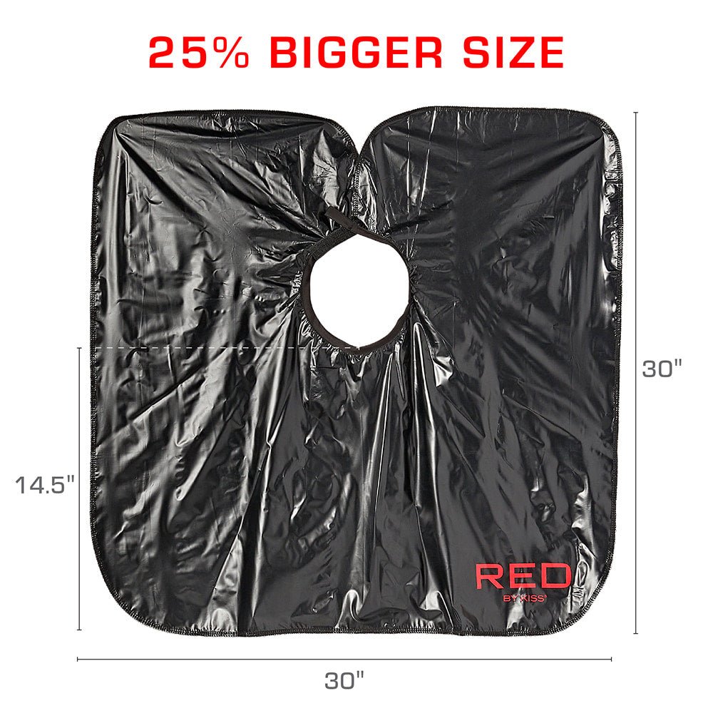 Red by Kiss Soft Vinyl Salon Capes – Black - Beauty Exchange Beauty Supply