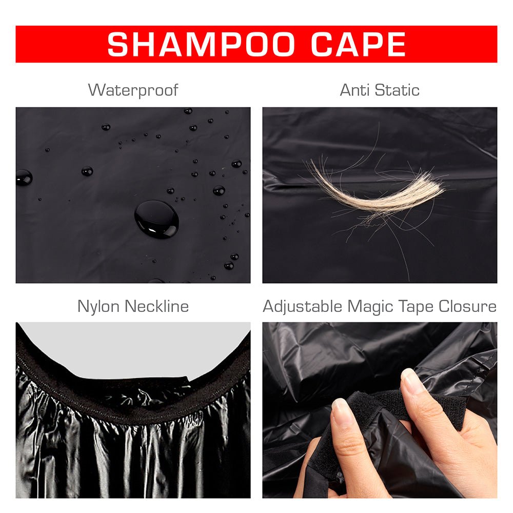 Red by Kiss Soft Vinyl Salon Capes – Black - Beauty Exchange Beauty Supply