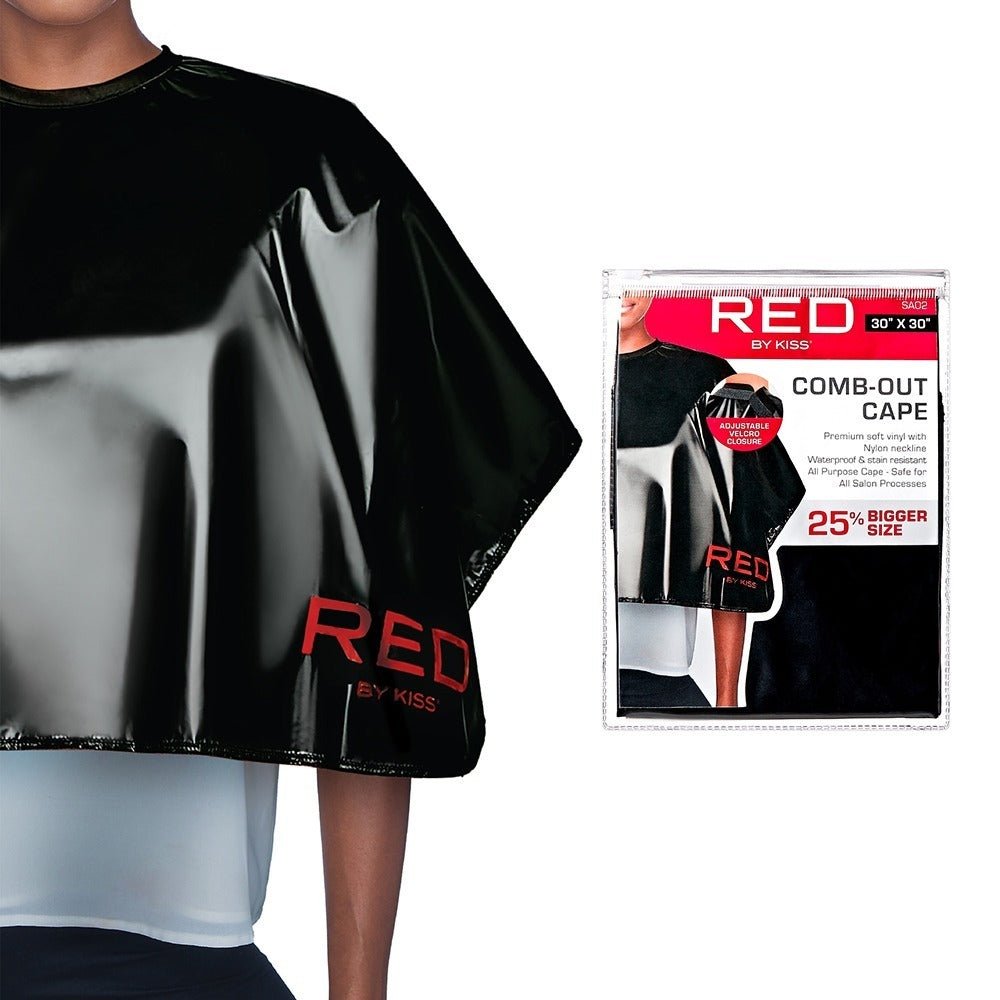 Red by Kiss Soft Vinyl Salon Capes – Black - Beauty Exchange Beauty Supply