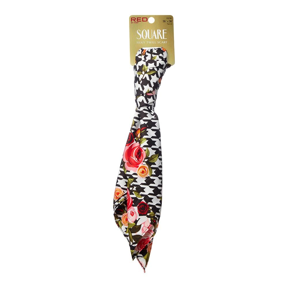 Red by Kiss Square Silky Twill Scarf 36x36 – Elegant, Versatile & Edge - Protective - Beauty Exchange Beauty Supply