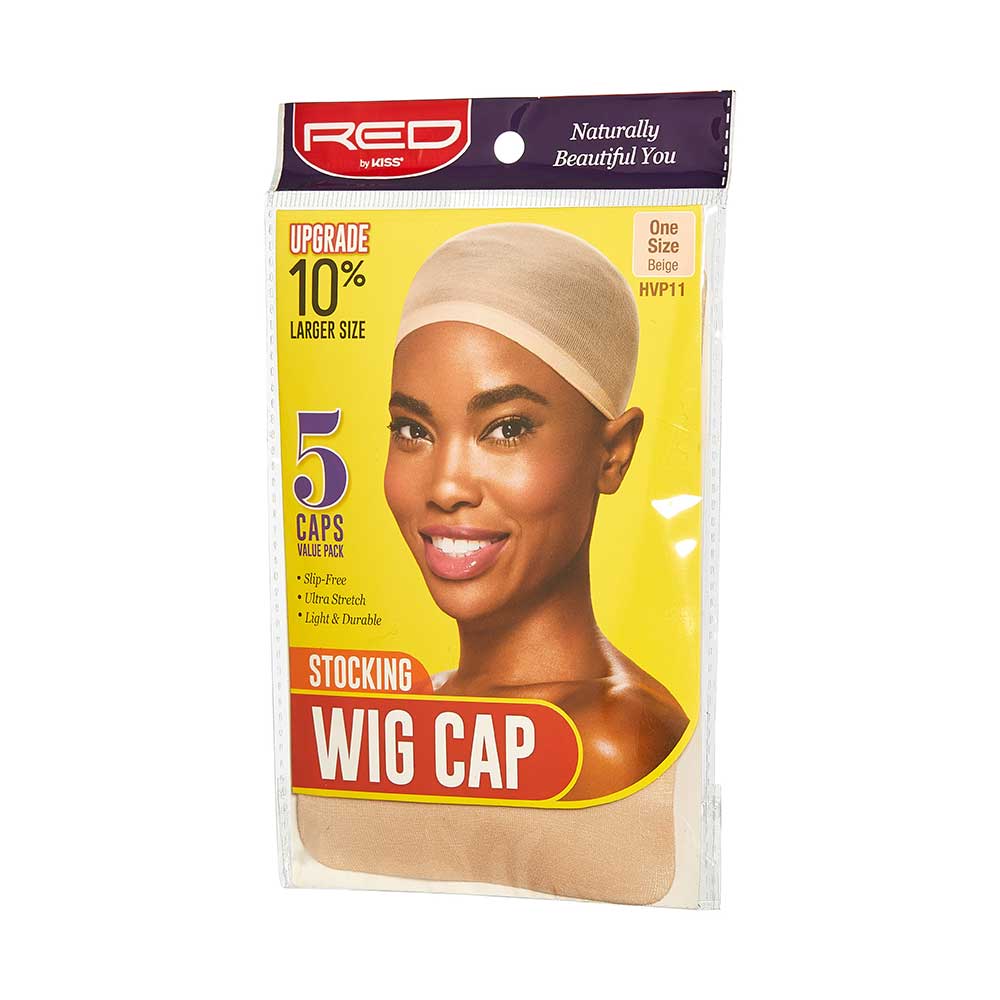Red by Kiss Stocking Wig Cap – 5 Pcs | Comfortable, Stretch Fit | Black, Dark Beige & Beige Variants - Beauty Exchange Beauty Supply