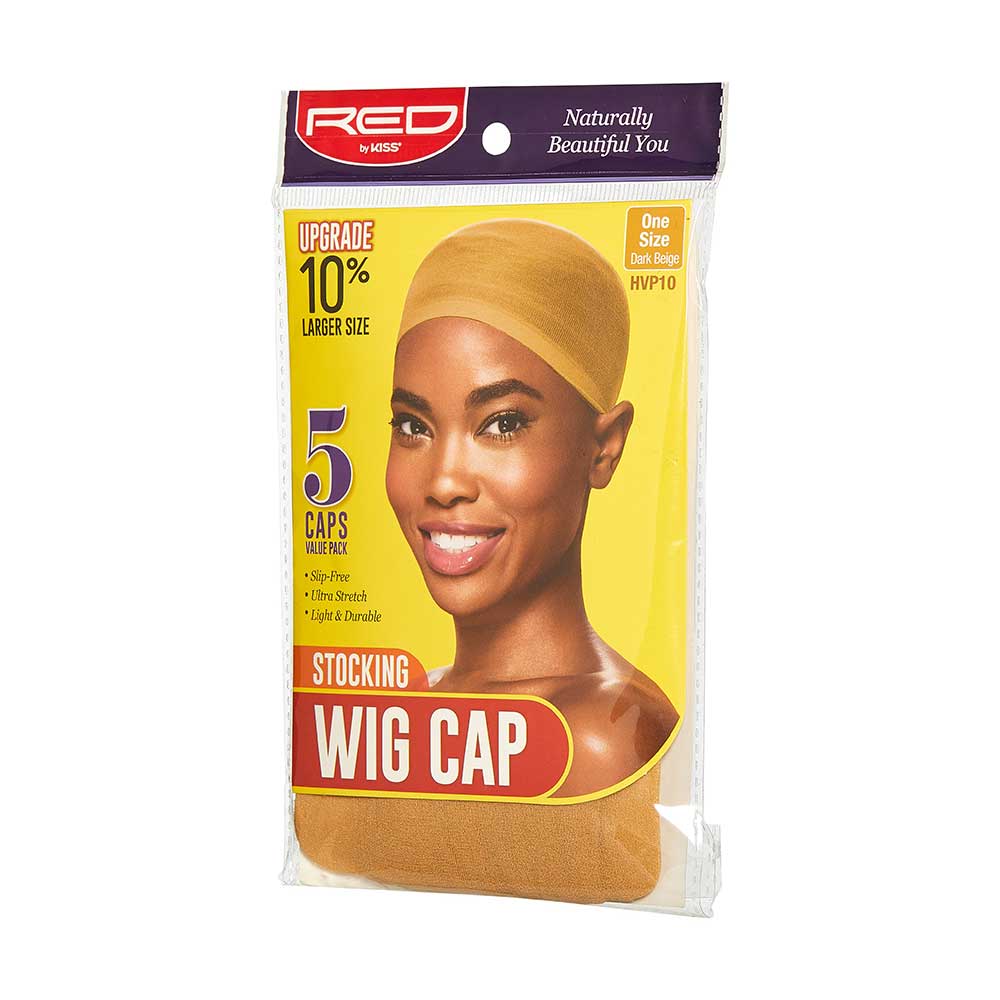 Red by Kiss Stocking Wig Cap – 5 Pcs | Comfortable, Stretch Fit | Black, Dark Beige & Beige Variants - Beauty Exchange Beauty Supply