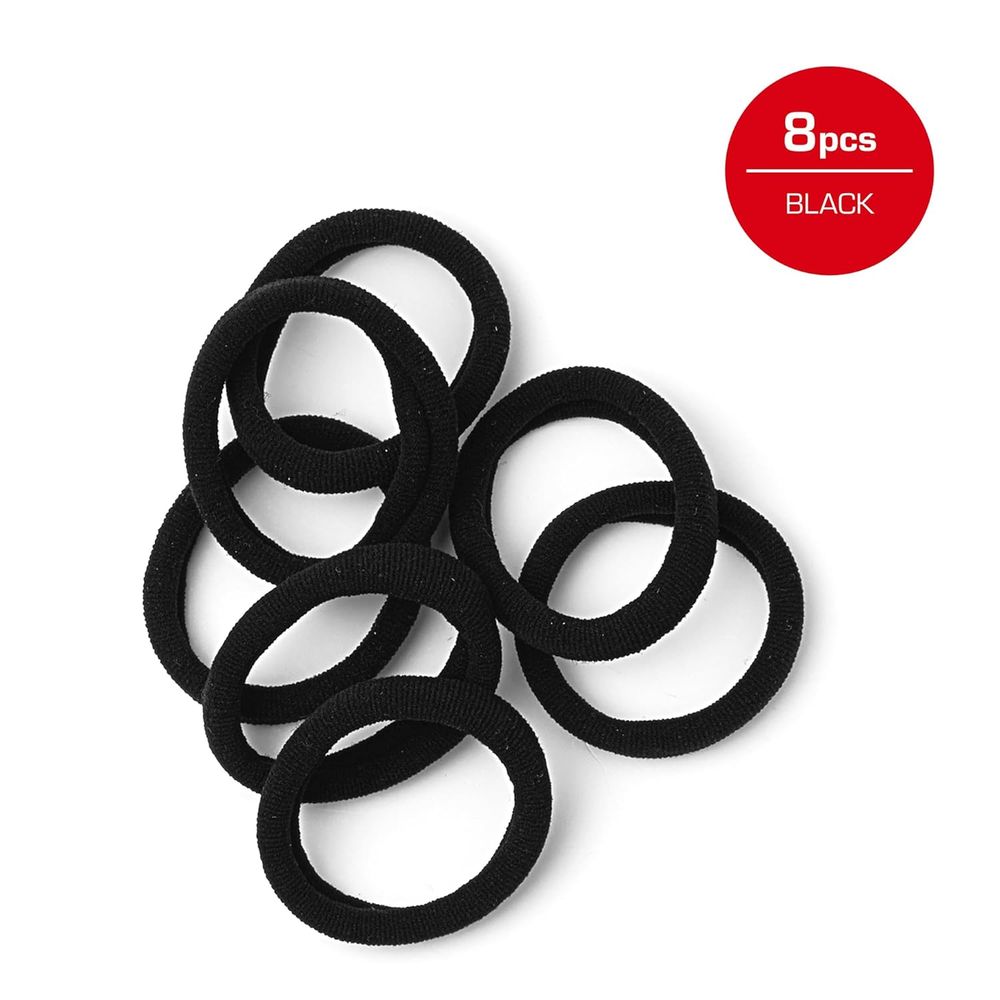 Red by Kiss Strong Hold Ponytail Holders โ No Breakage, 8 Count (Black, HEB21) - Beauty Exchange Beauty Supply
