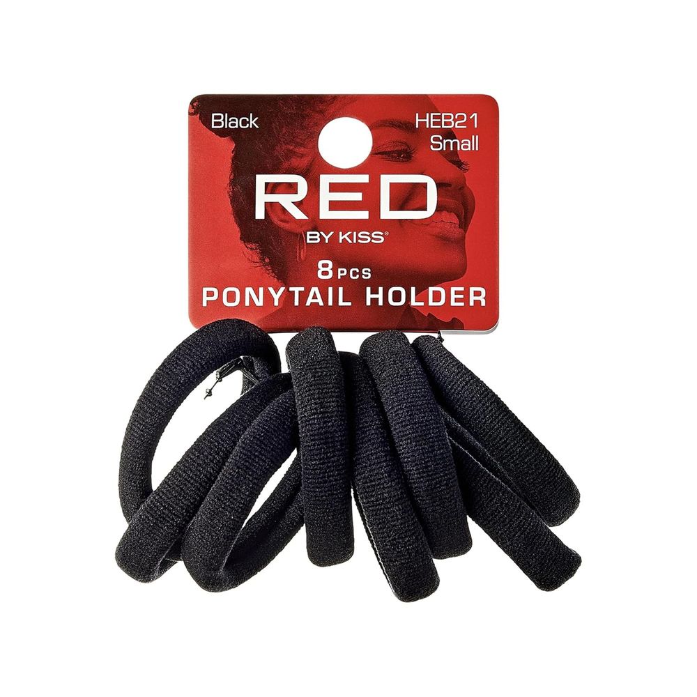 Red by Kiss Strong Hold Ponytail Holders โ No Breakage, 8 Count (Black, HEB21) - Beauty Exchange Beauty Supply