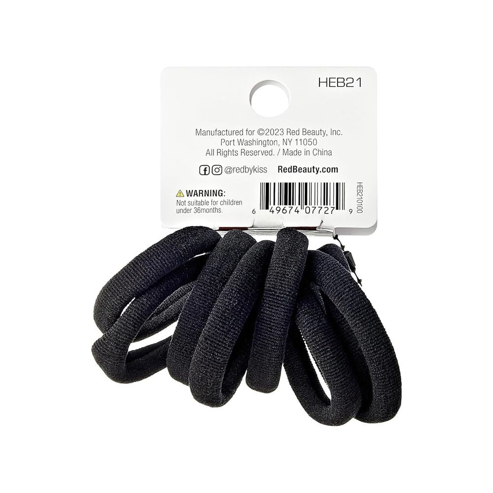 Red by Kiss Strong Hold Ponytail Holders โ No Breakage, 8 Count (Black, HEB21) - Beauty Exchange Beauty Supply