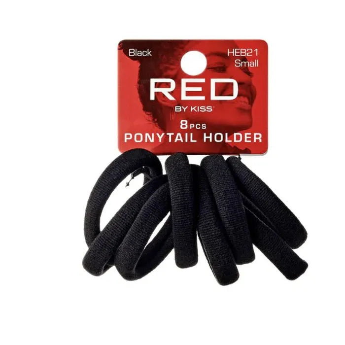 Red by Kiss Strong Hold Ponytail Holders โ No Breakage, 8 Count (Black, HEB21) - Beauty Exchange Beauty Supply