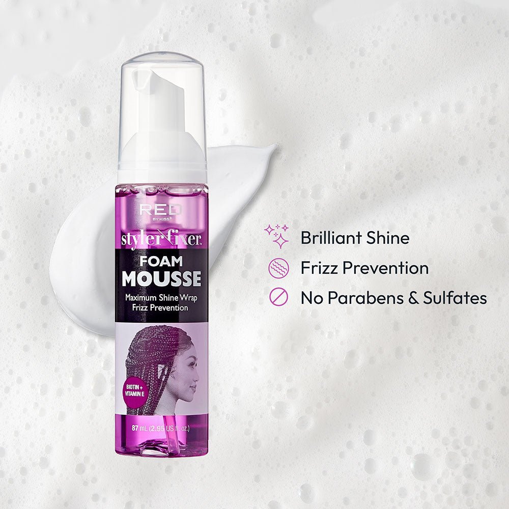 Red by Kiss – Styler Fixer Foam Mousse (7 fl oz) - Beauty Exchange Beauty Supply