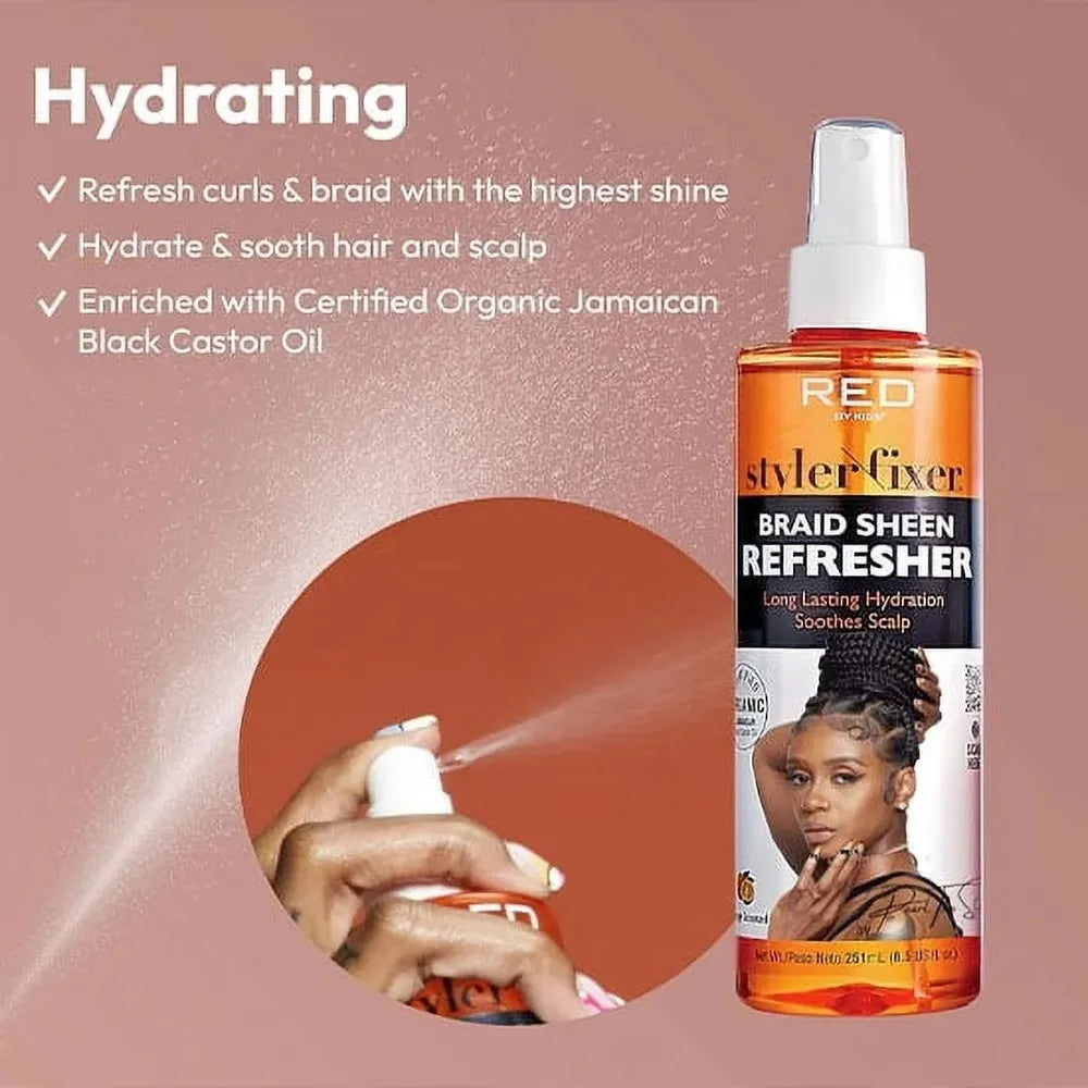 Red by Kiss Styler Fixer – Foam Mousse & Braid Sheen Refresher (8.7oz / 8.5oz) - Beauty Exchange Beauty Supply