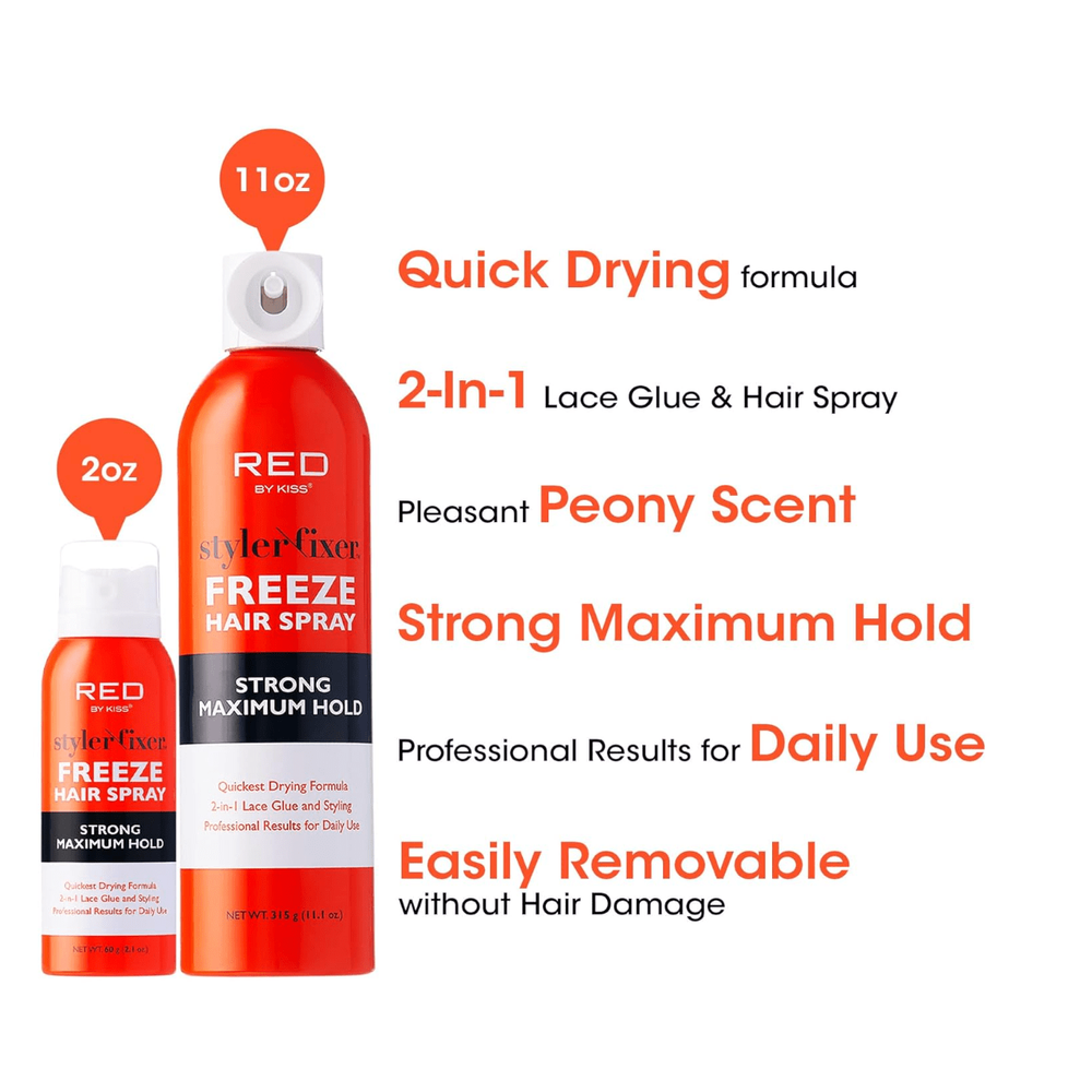 RED by Kiss Styler Fixer Freeze Hair Spray – 11 oz - Beauty Exchange Beauty Supply