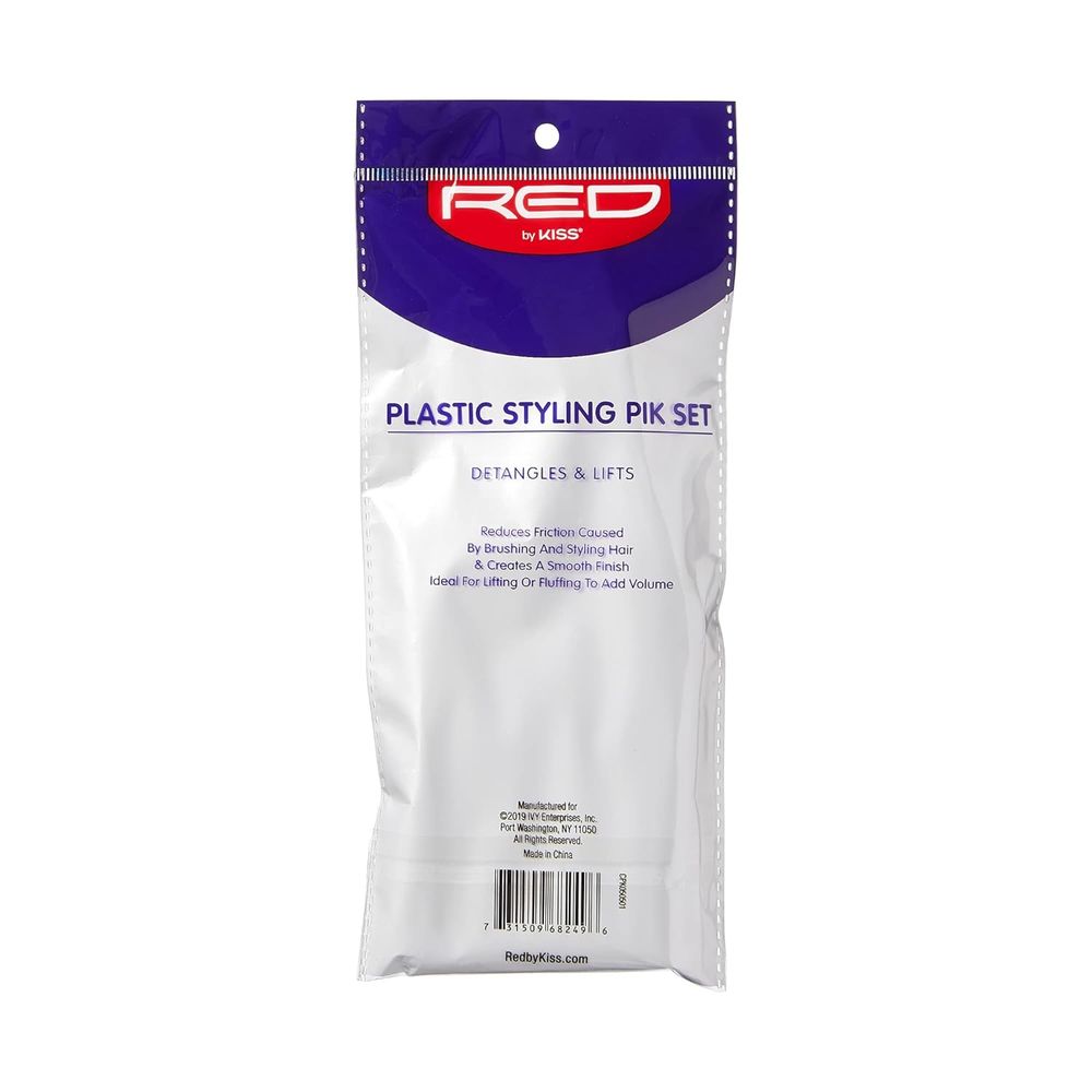 Red by Kiss Styling Pik Set – 3 Pcs – CPK05 | Curly & Coily Hair Styling Comb Set for Volume, Lift & Shape - Beauty Exchange Beauty Supply