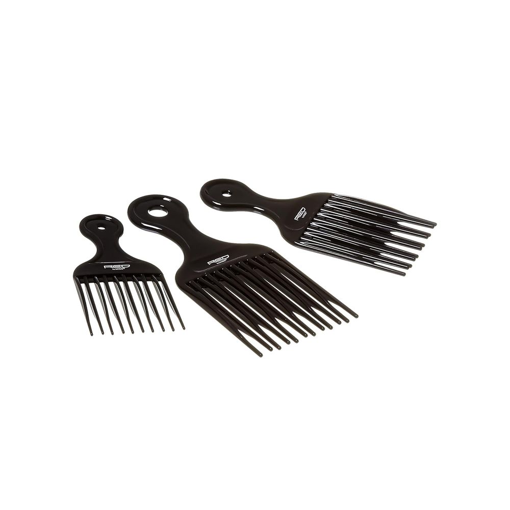 Red by Kiss Styling Pik Set – 3 Pcs – CPK05 | Curly & Coily Hair Styling Comb Set for Volume, Lift & Shape - Beauty Exchange Beauty Supply