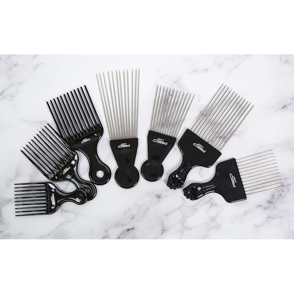 Red by Kiss Styling Pik Set – 3 Pcs – CPK05 | Curly & Coily Hair Styling Comb Set for Volume, Lift & Shape - Beauty Exchange Beauty Supply
