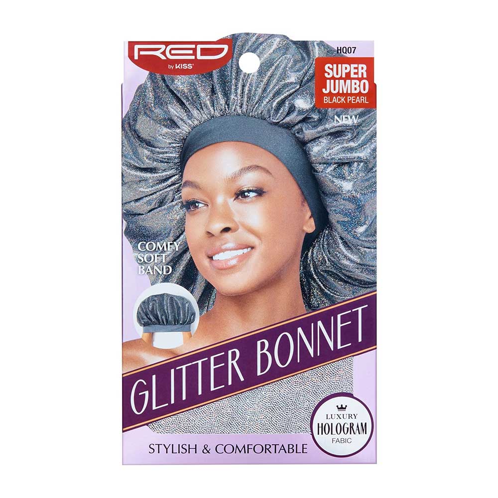 Red by Kiss Super Jumbo Glitter Bonnet โ Sparkle While You Sleep (One Size) - Beauty Exchange Beauty Supply