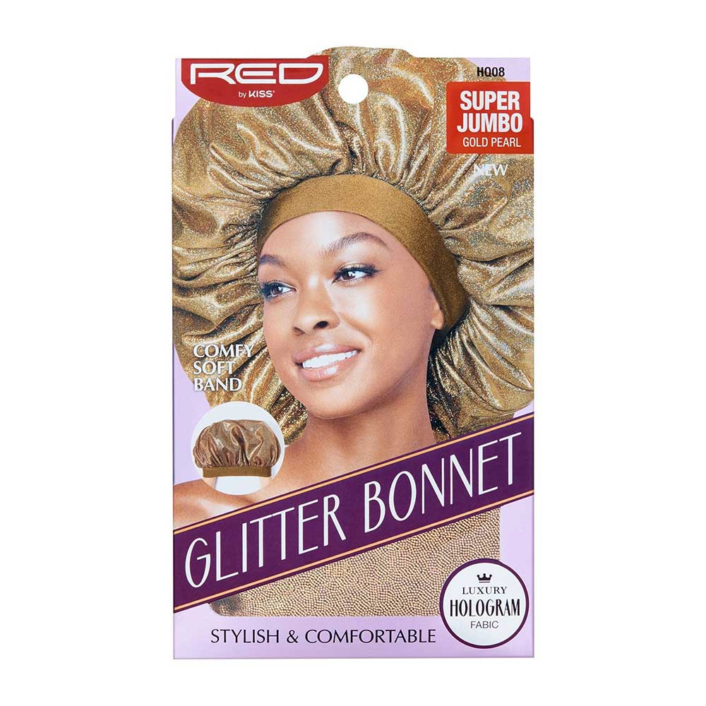 Red by Kiss Super Jumbo Glitter Bonnet โ Sparkle While You Sleep (One Size) - Beauty Exchange Beauty Supply